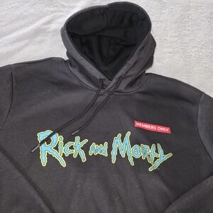 Adult Swim Rick and Morty Members‎ Only Mens Sweatshirt Hoodie Size Large
